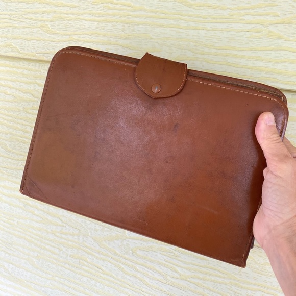 VTG 1950s Leather Writing Traveling Case Blotter Attache - Picture 2 of 10